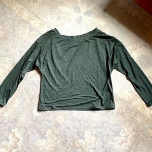 Lululemon. Has built in drawstring on the bottom to style different ways